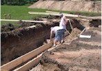 Dan & Ryan building the footings