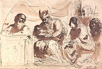 Guercino- ink wash-shape of value