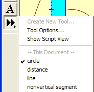 Illustration showing where to find the custom tools for the Missing strip plane in the Geometer's Sketchpad prepared script. Click on to go to Appendix B.