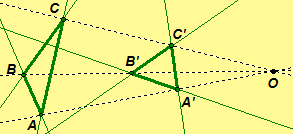 Triangles perspective from a point. Click for a javasketchpad illustration.