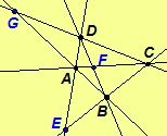 Quadrangle ABCD. Click for javasketchpad illustration.