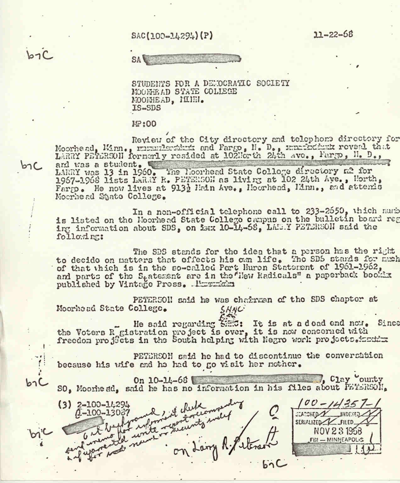 Peterson FBI file