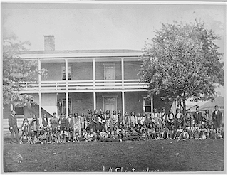 Sioux boys on arrival at Carlisle Indian School