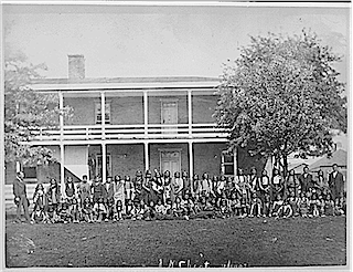 Sioux boys on arrival at Carlisle Indian School