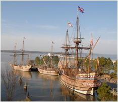 Jamestown Settlement 1607 ships.jpg